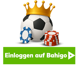 Casino und Sportangebote auf bahigo mobile dargestellt mit Fußball Chips und Krone
